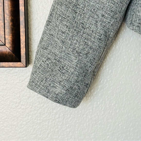 Halogen Bond Crosshatch Pleated Gray Swing Jacket Blazer Size Medium - Picture 4 of 10